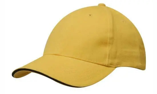 Headwear Brushed Heavy Cotton Cap With Sandwich Trim X12 - 4210 - Metro Workwear